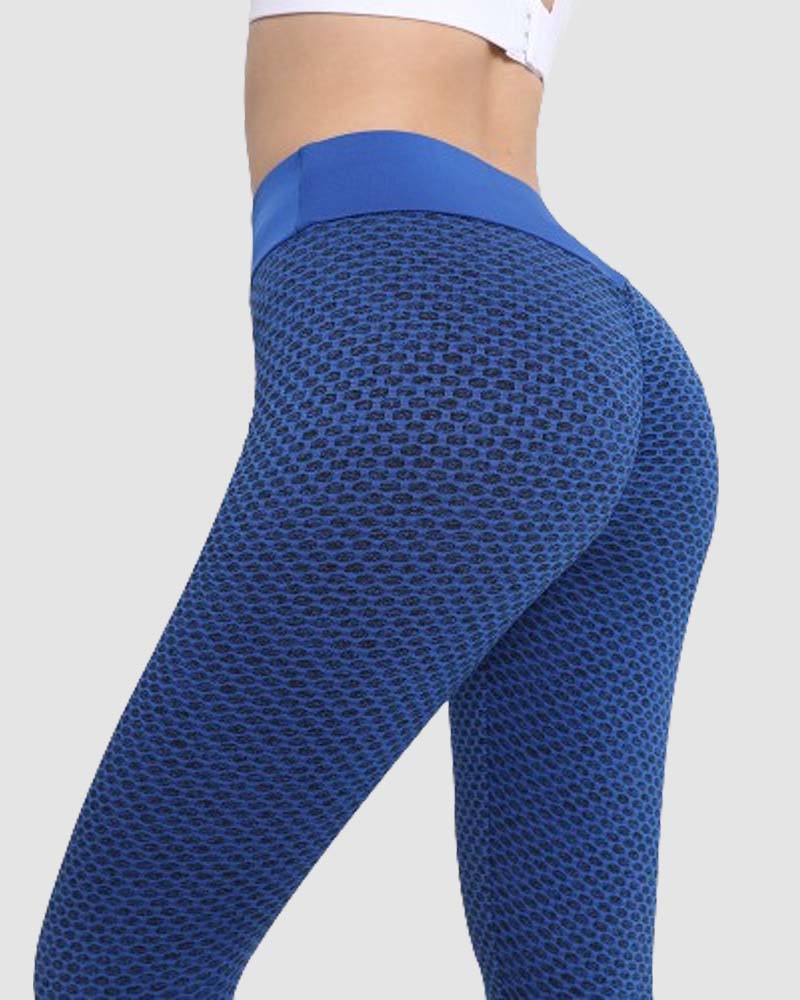 Leggings Deportivos Levantacola de Panal Anticelulitis de Cintura Alta para Yoga