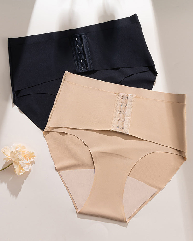 Calzones moldeadores femeninos de cintura media sin costuras con control de abdomen y cinturón con ganchos