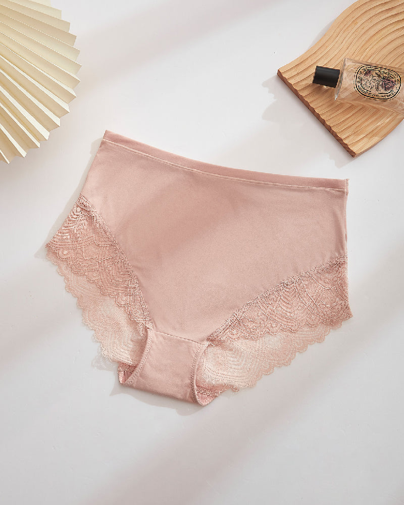 Bragas de encaje semitransparentes sexy para mujer, de cintura media y transpirables