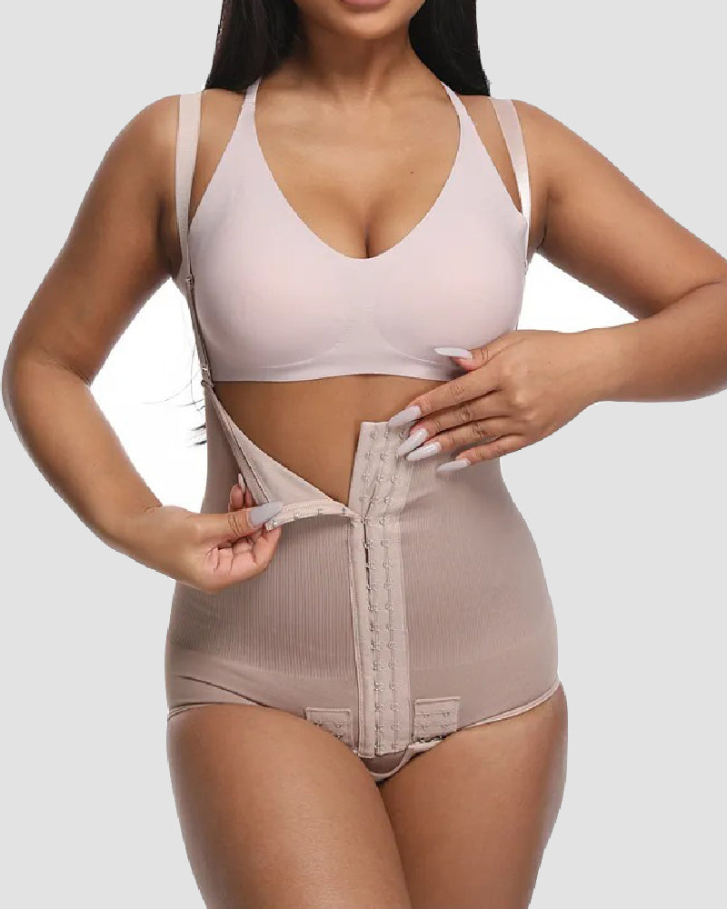 Modelador de Cintura Femenino con Control de Abdomen, Hebilla Ajustable y Apertura Frontal en el Busto