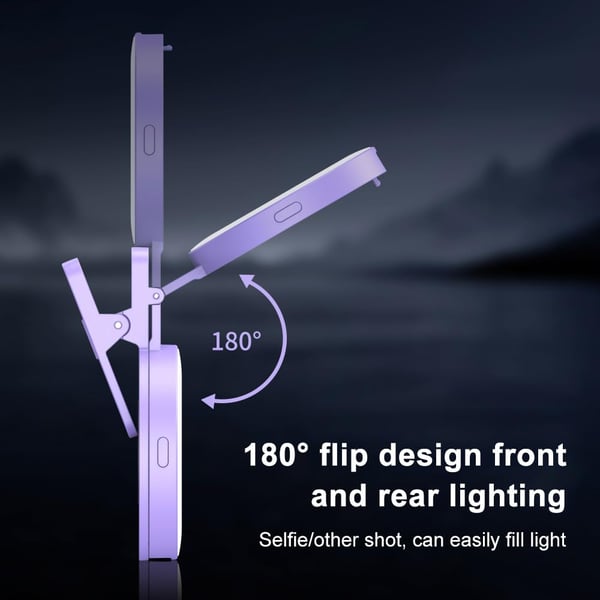 🔥Oferta especial de verano: 49 % de descuento🔥Anillo de luz para selfies con clip, tres colores de luz y espejo