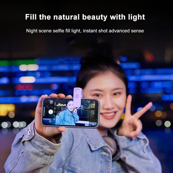 🔥Oferta especial de verano: 49 % de descuento🔥Anillo de luz para selfies con clip, tres colores de luz y espejo
