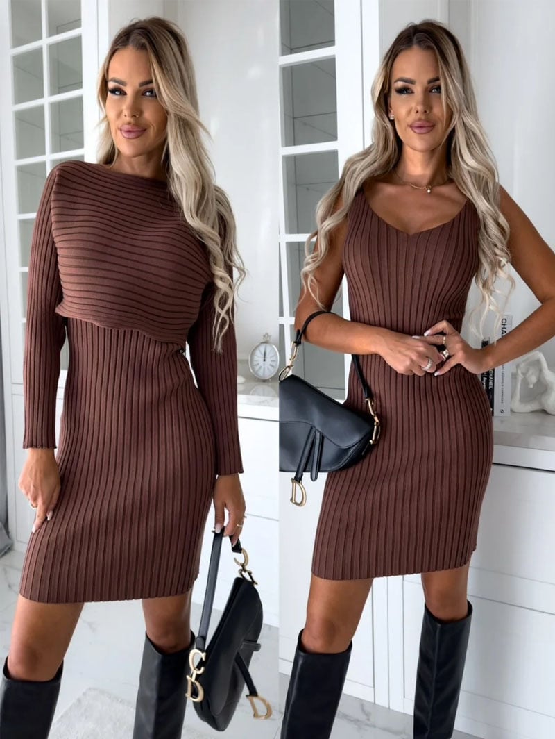 🔥HOT SALE🔥✨🥻Conjunto de jersey de punto y vestido cami(49%OFF)