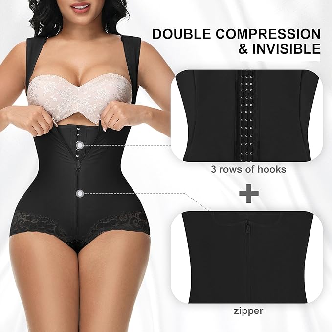 Shapshe® Fajas Colombianas Doble Control de Abdomen Post Cirugía Soporte para la Espalda Revenge Shapewear