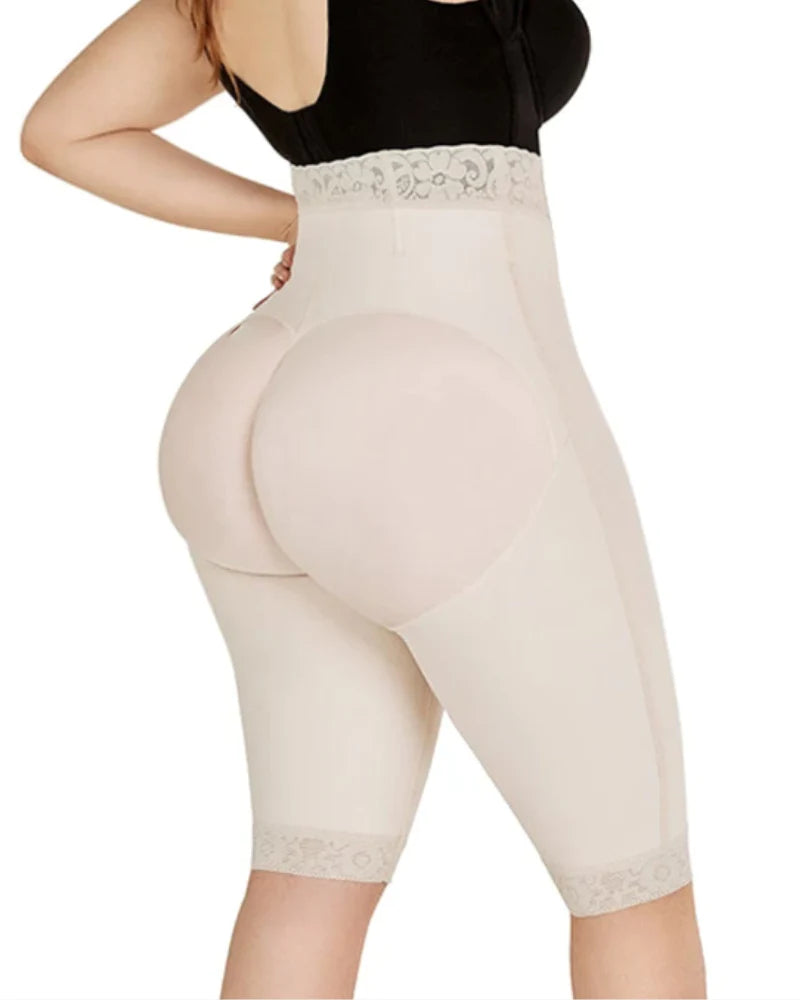 Shapshe® Shorts de Compresión Doble de Cintura Alta para Levantar Glúteos, Cortos hasta la Rodilla