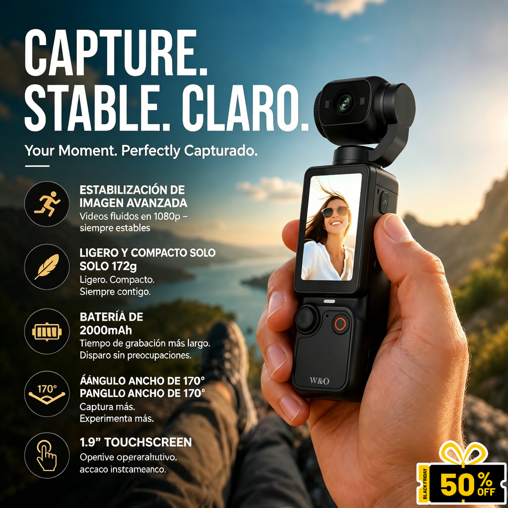 📸✨【Edición limitada – 50% de descuento】Cámara de bolsillo con pantalla abatible – Selfies perfectas 📱💄 Comparte al instante, sin necesidad de editar