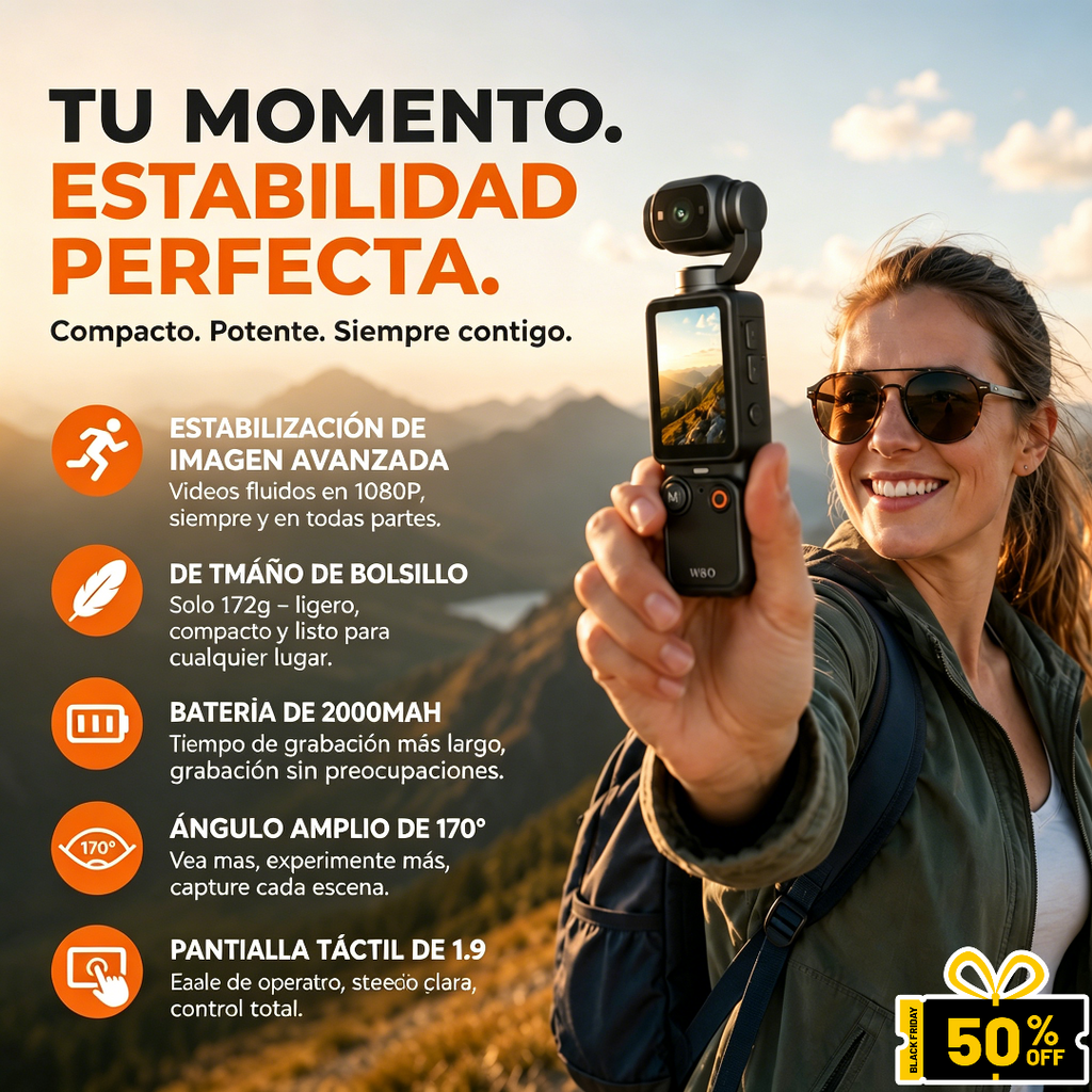 📸✨【Edición limitada – 50% de descuento】Cámara de bolsillo con pantalla abatible – Selfies perfectas 📱💄 Comparte al instante, sin necesidad de editar