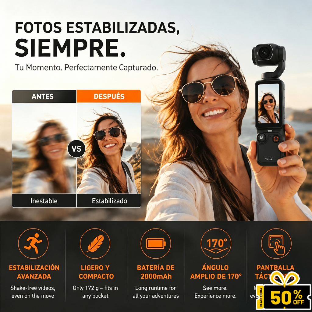 📸✨【Edición limitada – 50% de descuento】Cámara de bolsillo con pantalla abatible – Selfies perfectas 📱💄 Comparte al instante, sin necesidad de editar