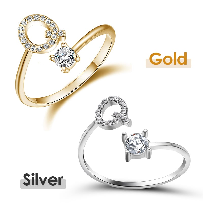 💍 ¡50% DE DESCUENTO AHORA! ❤️ Anillo con inicial de amor: personalizado, ajustable y perfecto como regalo significativo para ti o para un ser querido ✨