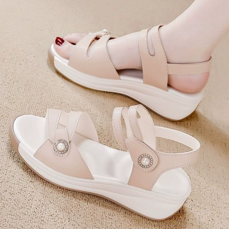 Sandalias Antideslizantes Cuero Suave Aura Horizonte Camino, Postura Saludable Todo el Día