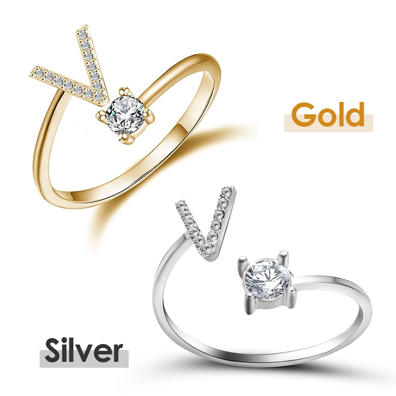 💍 ¡50% DE DESCUENTO AHORA! ❤️ Anillo con inicial de amor: personalizado, ajustable y perfecto como regalo significativo para ti o para un ser querido ✨