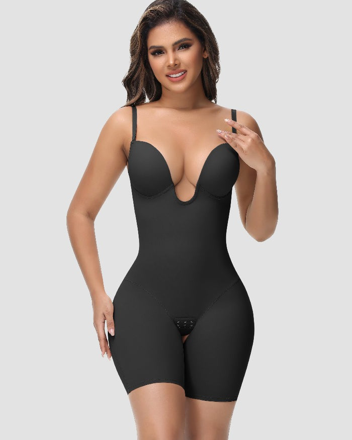 Shapshe® Body Faja Mujer Sin Tirantes Escote en U Control de Abdomen Espalda Baja con Sostén Incorporado Modelador