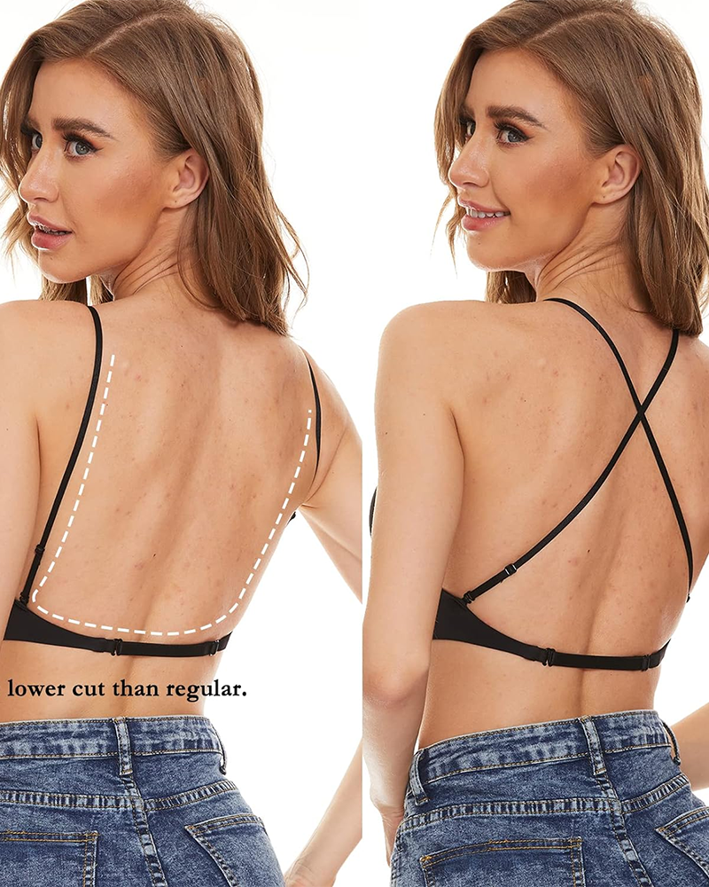 Sostén para mujer sin varillas, sin espalda, en forma de U y de espalda baja