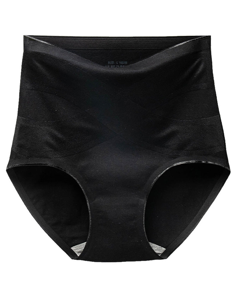 Ropa interior de algodón para mujer sin costuras con grafeno, de cintura alta y control de abdomen