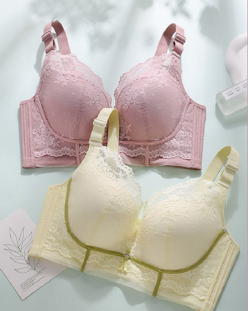 Sostén Push Up Sexy para Mujer, Suave, Sin Aros, Transpirable, Delgado, Antihundimiento, con Encaje