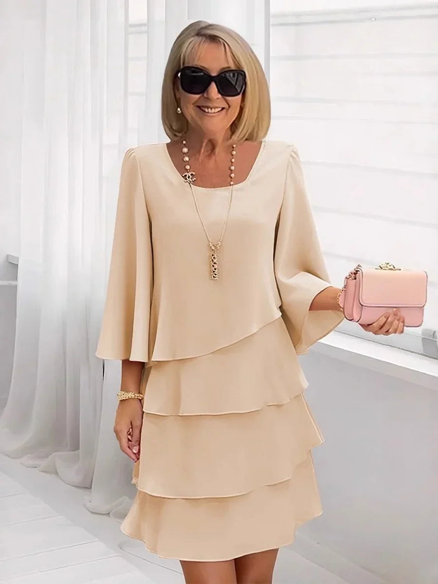💃✨ Vestido de Mujer con Volantes Escalonados y Mangas Acampanadas – Estilo y Elegancia para Cada Ocasión 🌸👗