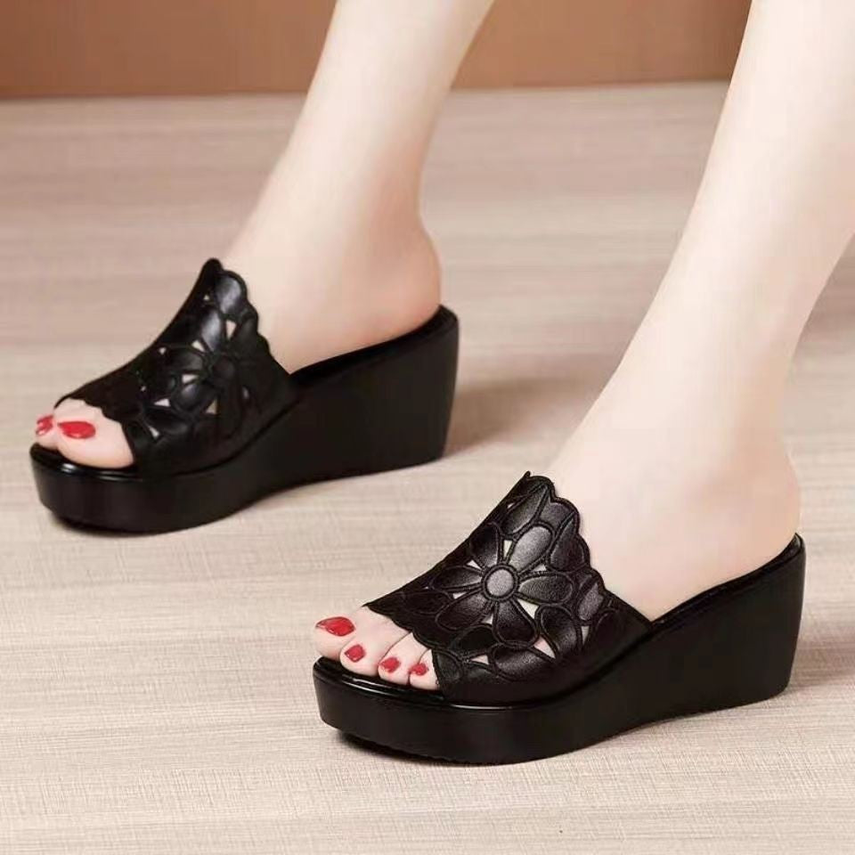 Sandalias de Tacón Cuero Suave Eclipse Bosque Serenidad, Comodidad y Estilo para Cada Paso