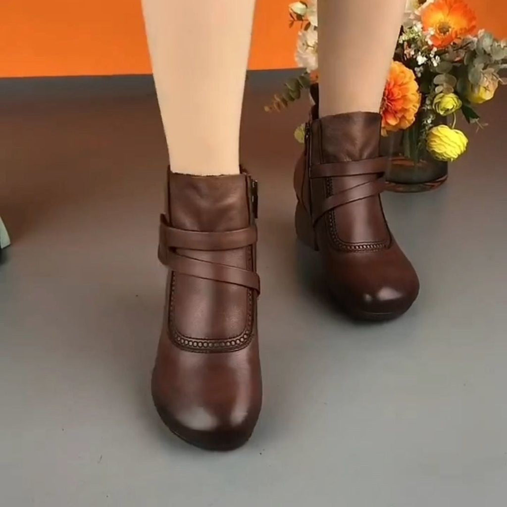 Botines Ortopédicos Cuero Suave Aura Prisma Camino, Alivio Inmediato y Postura Saludable