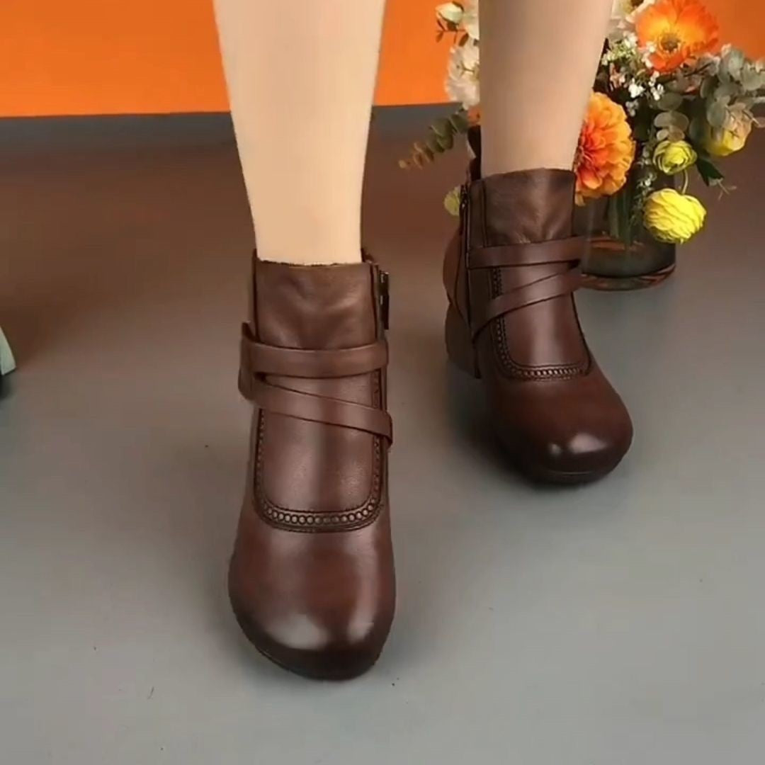 Botines Ortopédicos Cuero Suave Aura Prisma Camino, Alivio Inmediato y Postura Saludable