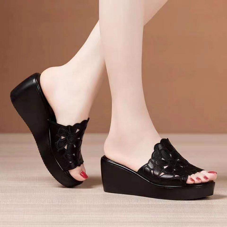 Sandalias de Tacón Cuero Suave Eclipse Bosque Serenidad, Comodidad y Estilo para Cada Paso