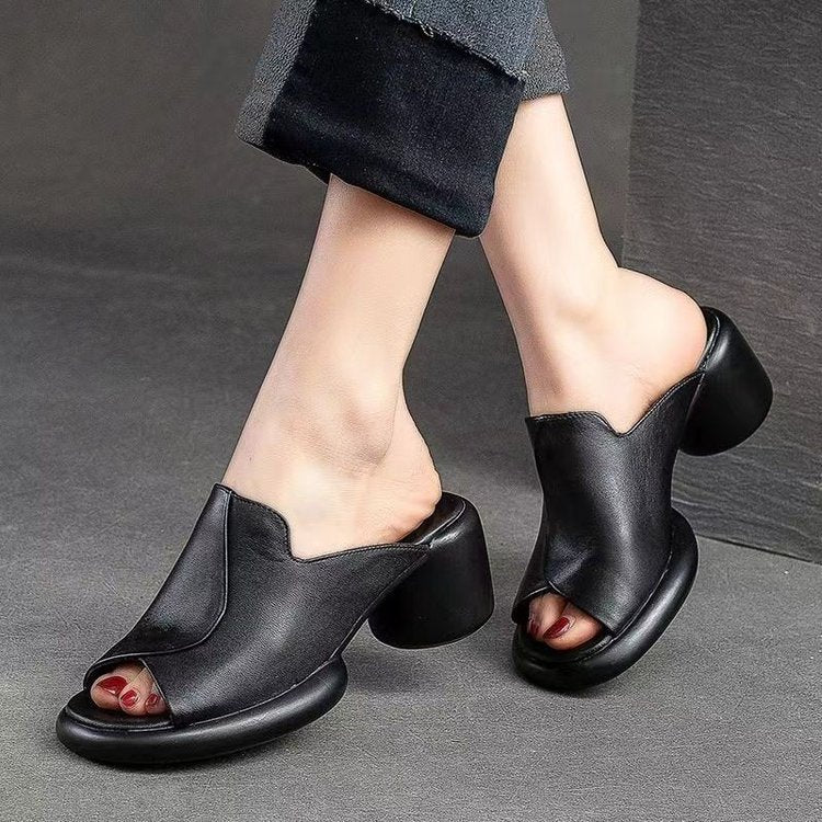 Sandalias de Cuña Cuero Suave Aura Horizonte Vitalidad, Confort y Estilo Todo el Día