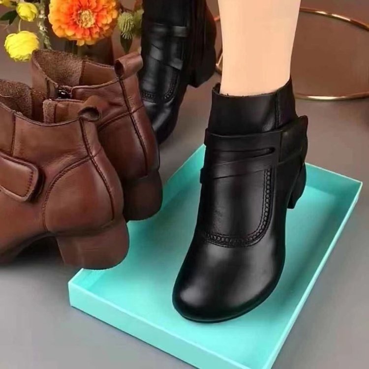 Botines Ortopédicos Cuero Suave Aura Prisma Camino, Alivio Inmediato y Postura Saludable