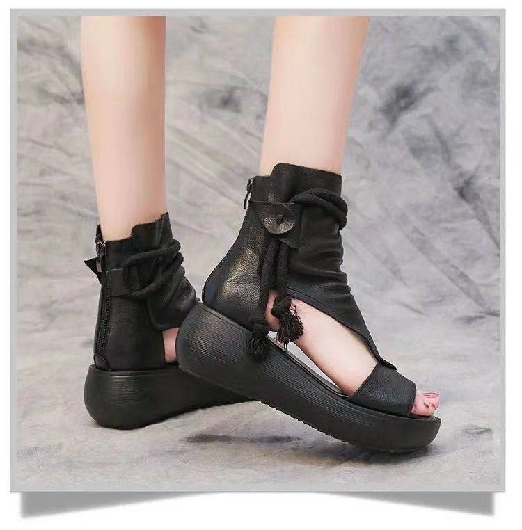 Sandalias de Plataforma Cuero Sintético Aurora Romana Inspiración, Confort Supremo para Todo el Día