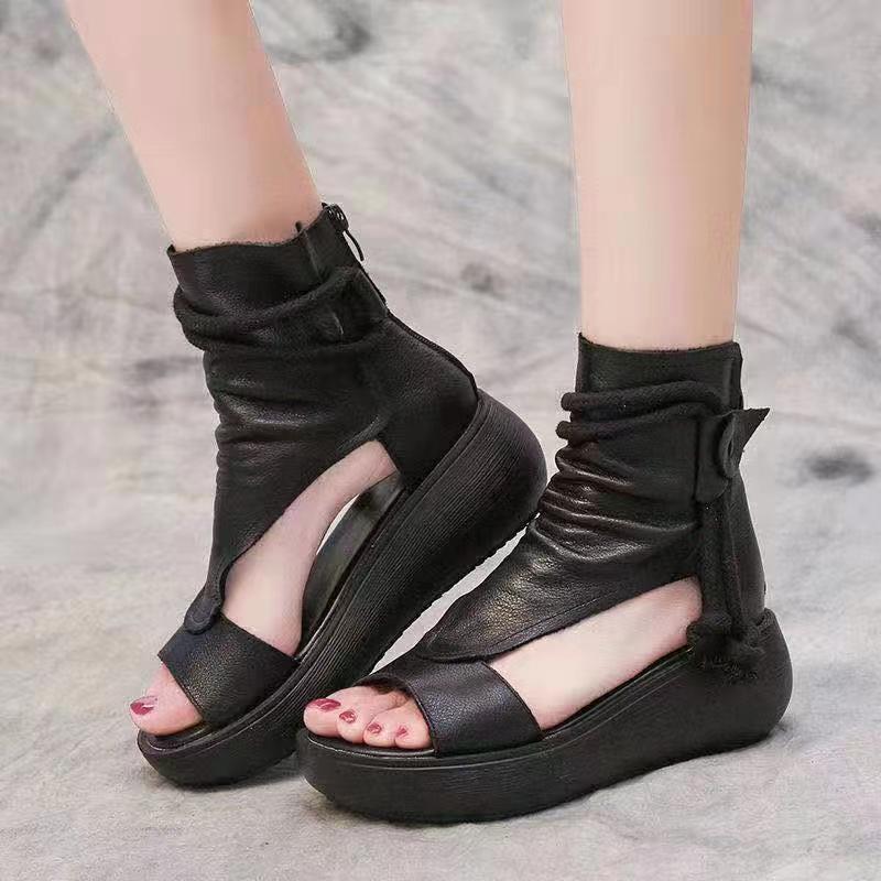Sandalias de Plataforma Cuero Sintético Aurora Romana Inspiración, Confort Supremo para Todo el Día