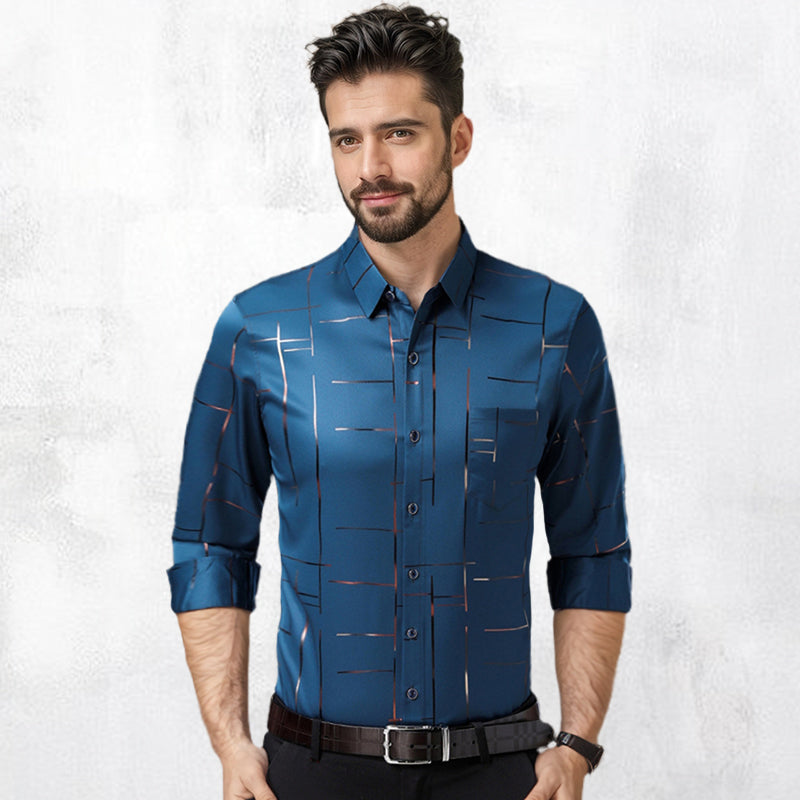 👔 Camisa Fina sin Planchado para Hombre – Elegante, Cómoda y Perfecta para Otoño e Invierno ✨❄️