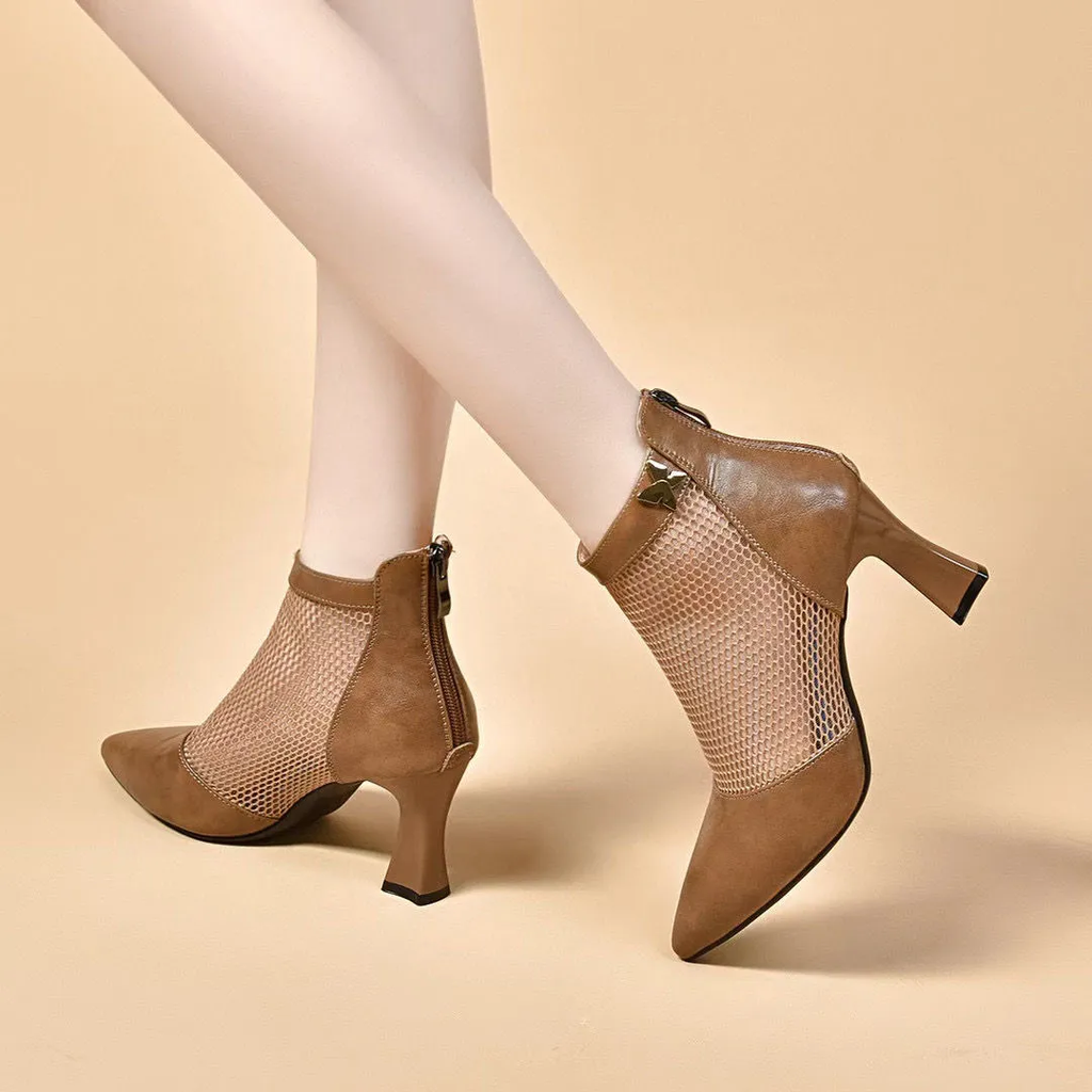 Sandalias de Tacón Malla Flexible Estrella Serenidad Camino, Elegancia Cómoda Todo el Día