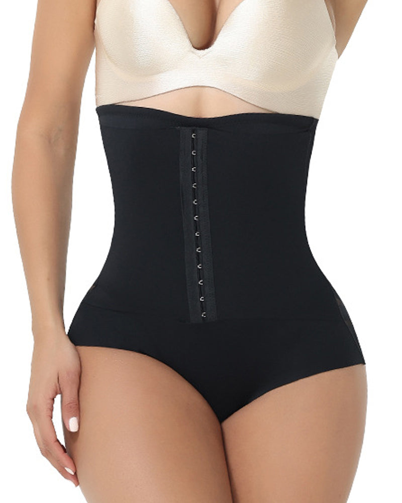 Shorts de malla transpirables de control abdominal y cintura alta