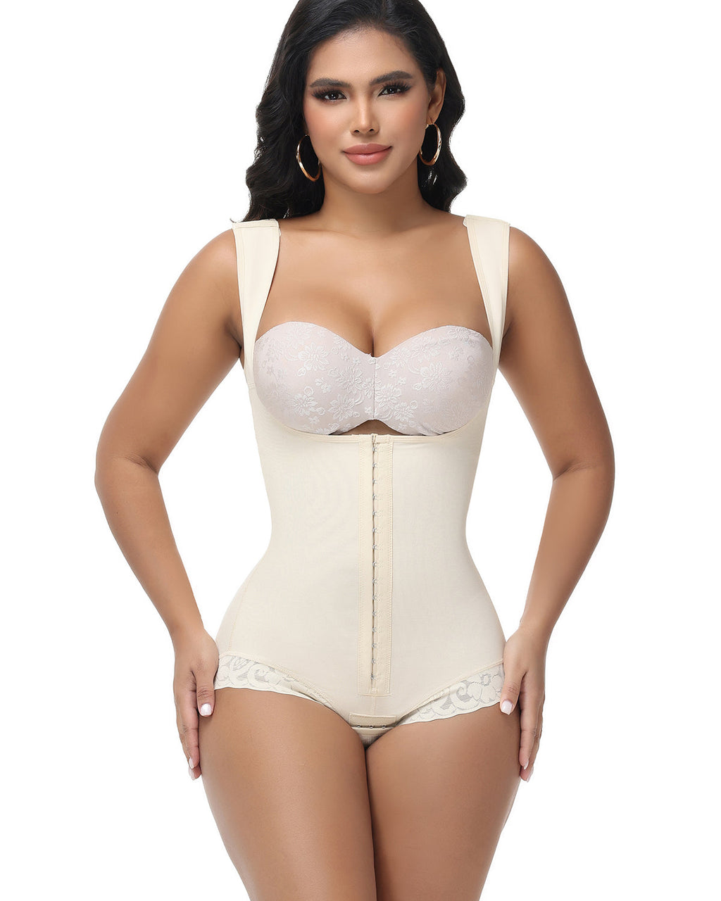 Faja Colombiana Moldeadora Levanta Glúteos Control Abdomen con Escote Abierto