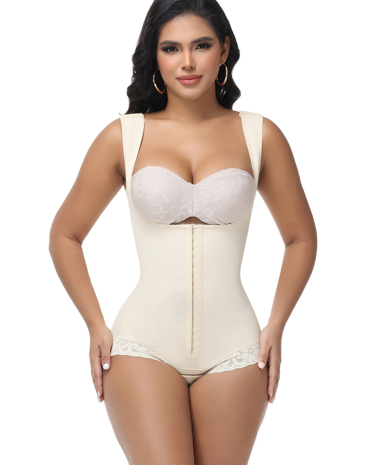 Faja Colombiana Moldeadora Levanta Glúteos Control Abdomen con Escote Abierto