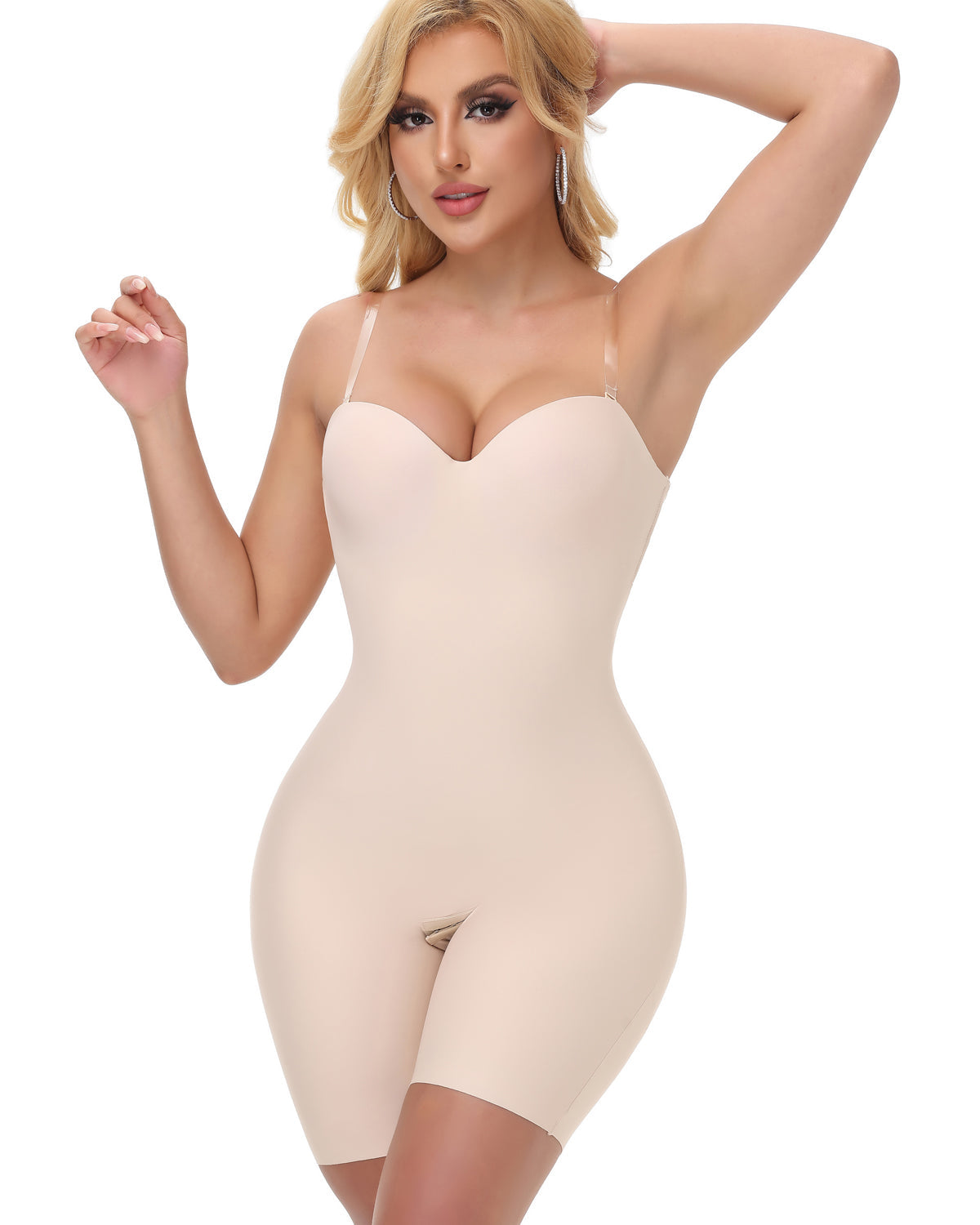 Shapshe® Body con Copa Suave Control de Abdomen Faja Incorporada con Tirantes Ajustables