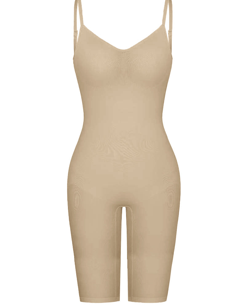 Body moldeador sin costuras, sin espalda, de longitud media con control de abdomen
