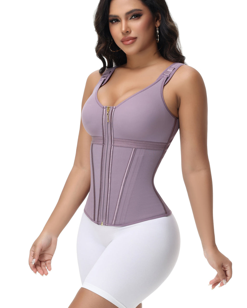 Shapshe® Fajas Colombianas Trainer de Cintura con Cremallera Frontal, Varillas de Acero y Control de Abdomen