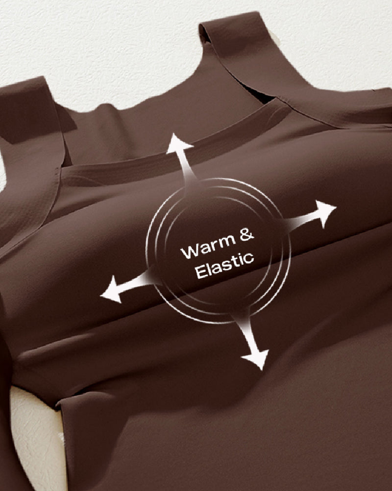 U Neck Seamless Stretchy Sleeveless Shapewear Built-In Bra Tank Tops