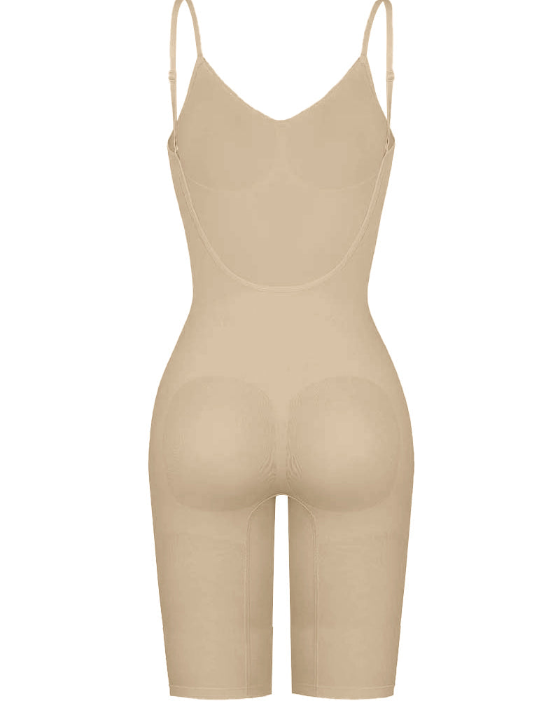 Body moldeador sin costuras, sin espalda, de longitud media con control de abdomen
