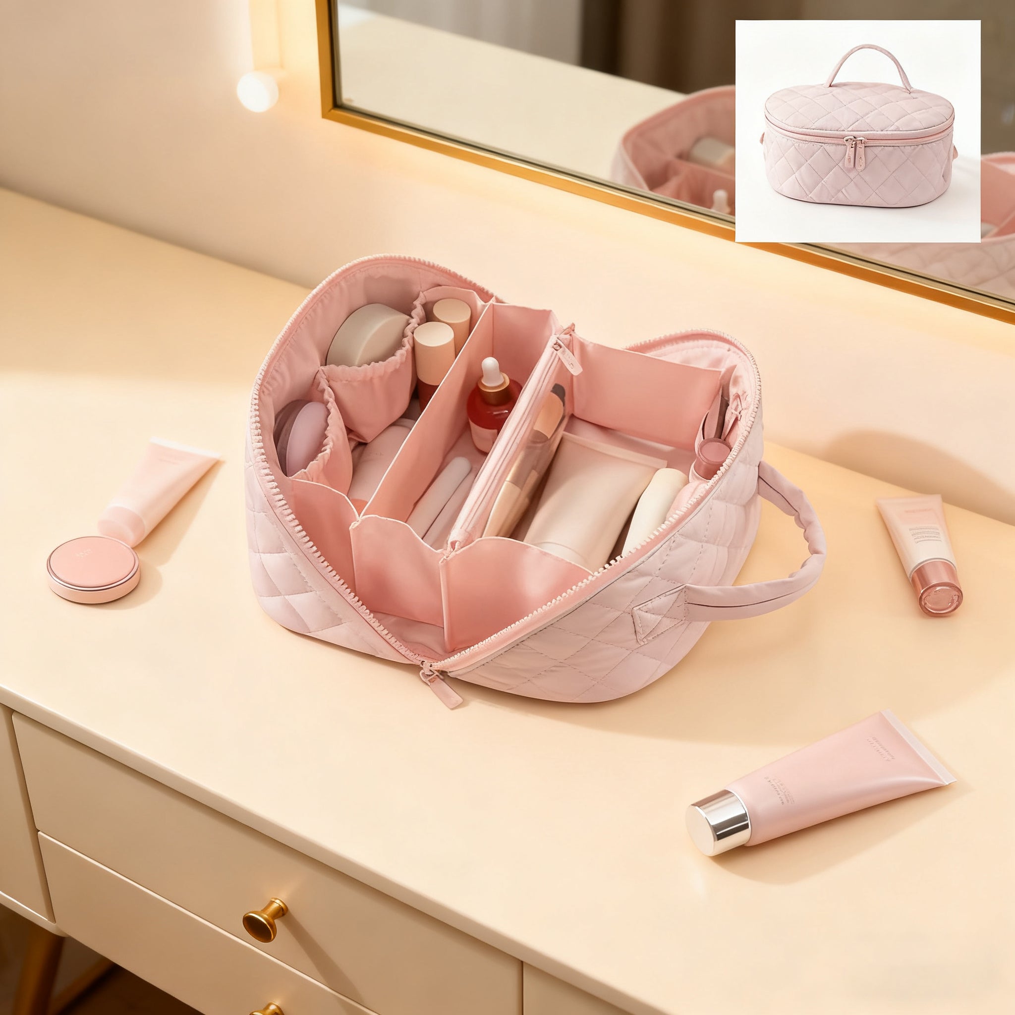 ⏰ ¡Oferta Limitada 50% OFF! 👜 Neceser Portátil de Gran Capacidad con Asa – Organiza tus Artículos de Forma Cómoda y Práctica ✨💼