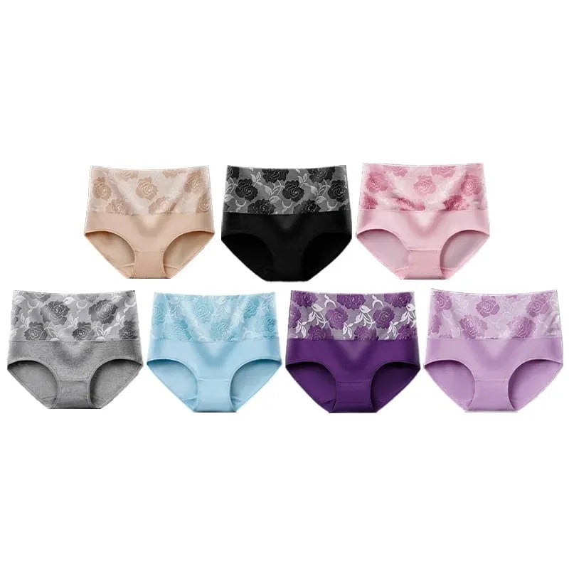 🌸Evento por tiempo limitado, compre 5 y obtenga 5 gratis🌸Ropa interior de algodón antibacteriano e higroscópico adelgazante abdominal de cintura alta