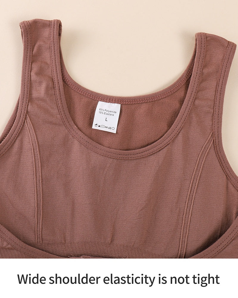 Enterizo de longitud media 2 en 1 sin costuras con doble control abdominal