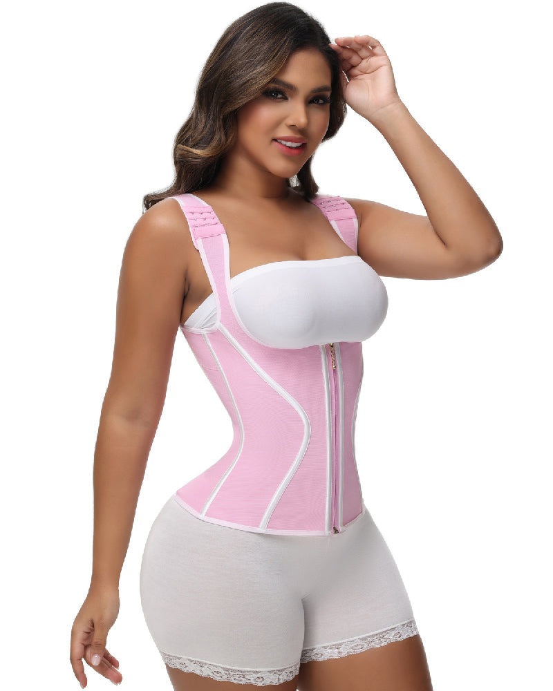 Shapshe® Fajas Colombianas de Alta Compresión Control de Abdomen Chaleco Cinturilla con Cierre Frontal
