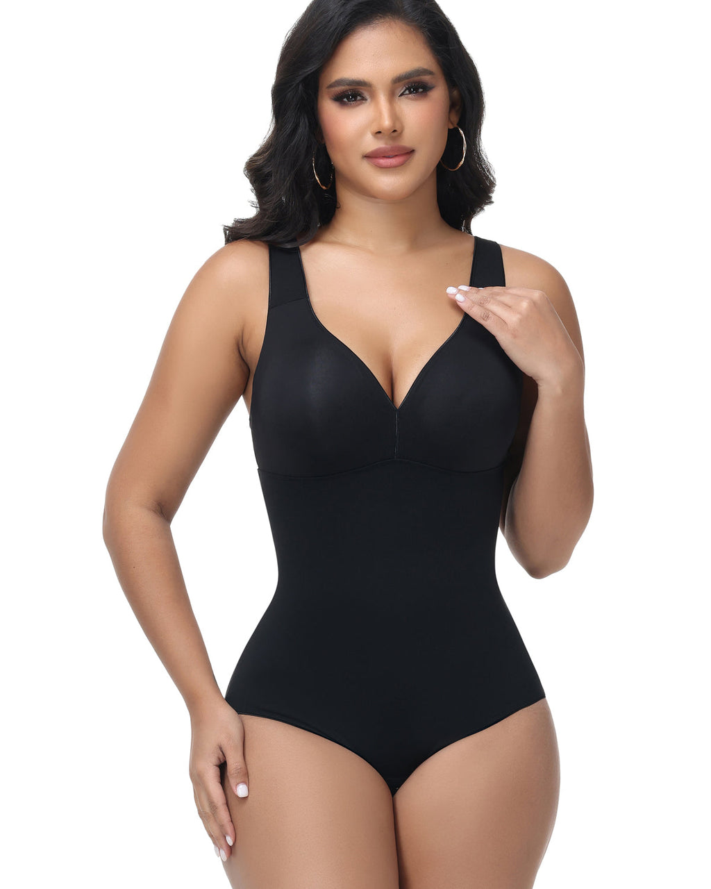 Shapshe® Body moldeador con escote en V, tirantes anchos y efecto abdomen plano