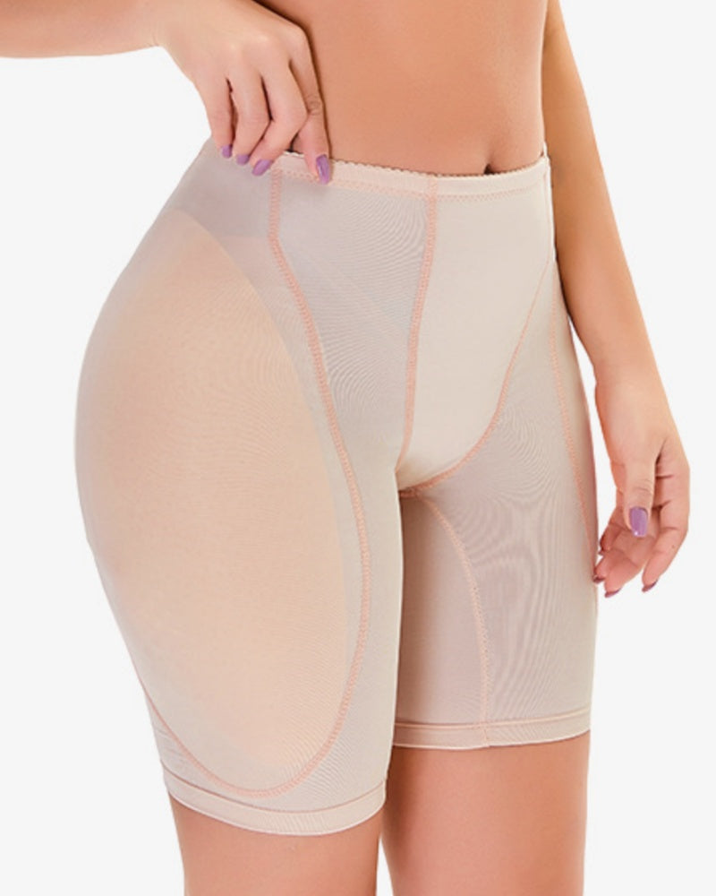 Shorts moldeadores de malla de cintura alta con levantamiento de cadera y almohadilla de espuma