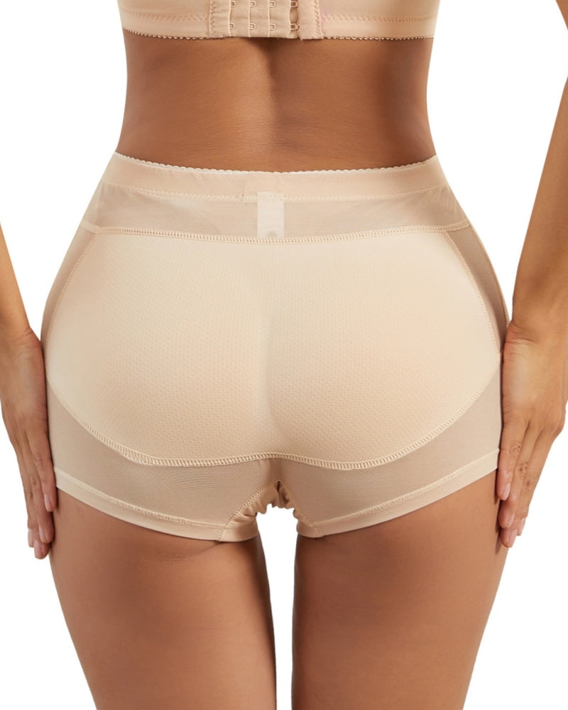 Shorts moldeadores de malla con control de abdomen, levantamiento de glúteos y almohadilla de espuma