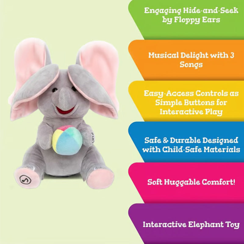 🐘 Lindo Elefante de Peluche que Juega a las Escondidas – Divertido y Tierno Compañero para Todos los Niños ✨🎉