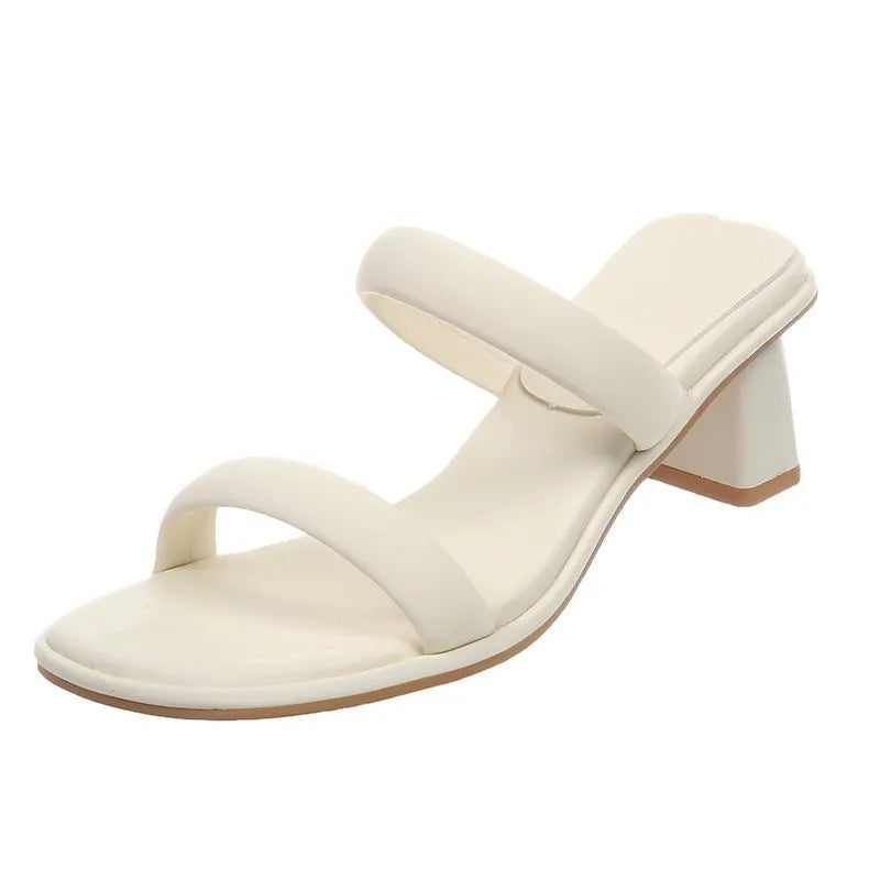 Sandalias de Tacón Cuero Suave Esencia Cumbre Armonía, Elegancia Cómoda Todo el Día