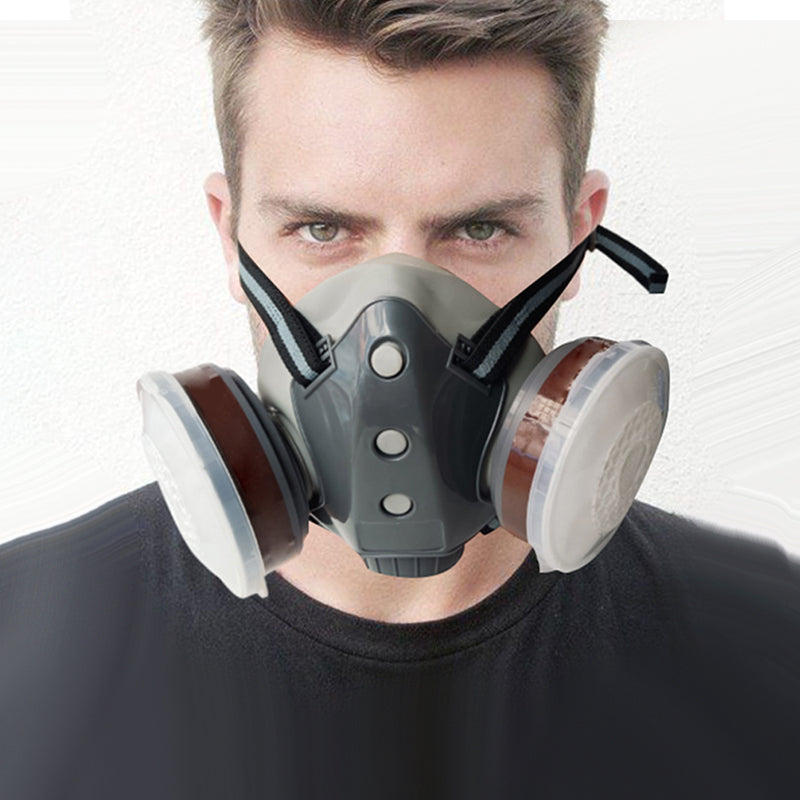 🛡️ Máscara de Seguridad con 2 Filtros de Carbón y Sello EPDM – Protección Contra Gases, Anti-Fugas y Doble Función para Industrias ⚡🔄