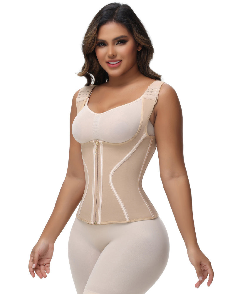 Shapshe® Fajas Colombianas de Alta Compresión Control de Abdomen Chaleco Cinturilla con Cierre Frontal