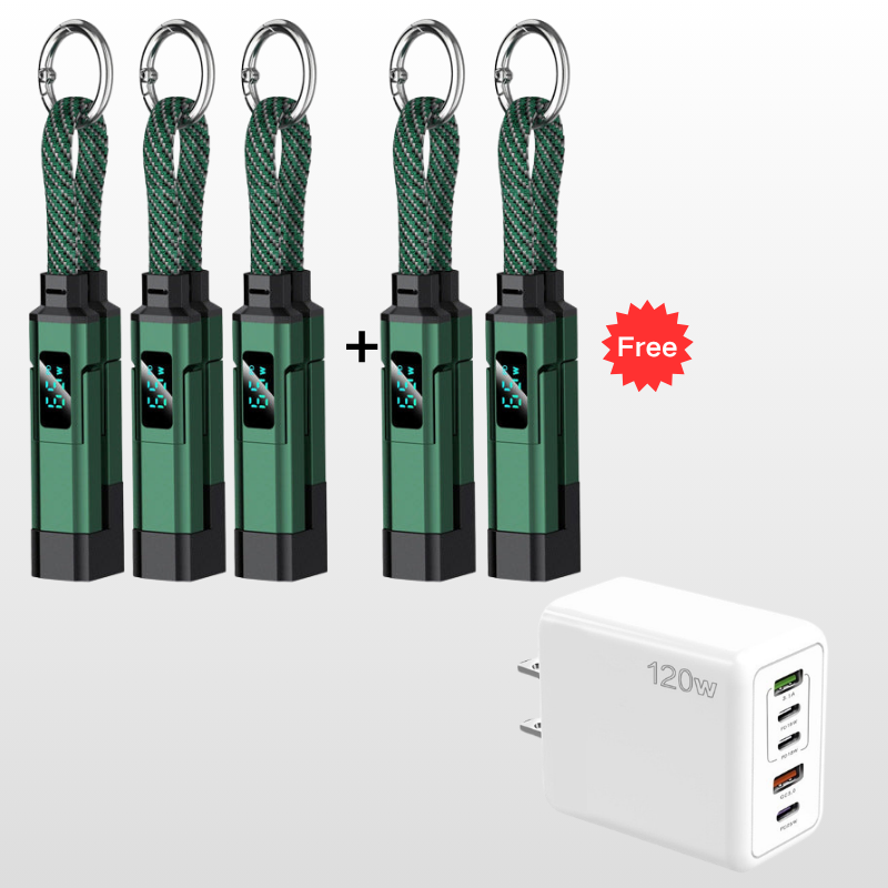 🔌⚡ ¡OFERTA 50% OFF! Cable de Llavero 4 en 1 – Carga Rápida y Siempre Contigo